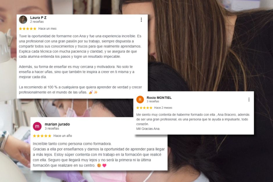 Cursos de manicura profesional 2026 opiniones Ana Bracero formación manicuristas gel polygel acrigel combinada relleno nivelacion